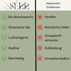 SerrBeauty Eukalyptus, Zimt, Nelke & Zitrone Bienenwachs Duftkerze 125 g